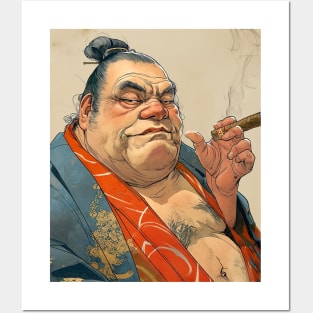 Puff Sumo Smoking a Cigar: "I Smoke Cigars in Moderation; One Cigar at a Time" Posters and Art